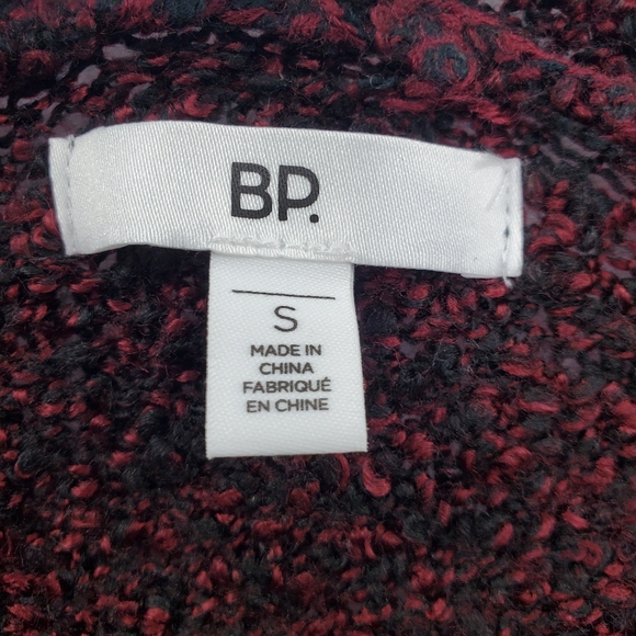 Nordstrom BP Bouclé Draped Cardigan Cozy Knit Burgundy Red Open NEW - Picture 7 of 8